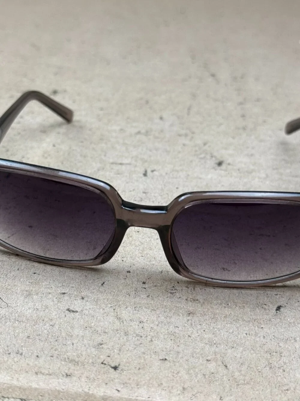 Women Soda Sunglasses Rectangular Brown Frame Scratches Frame Bend